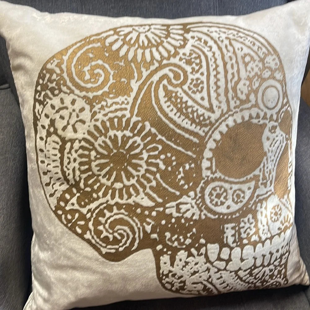 Z Gallerie Sugar Skull Throw Pillow